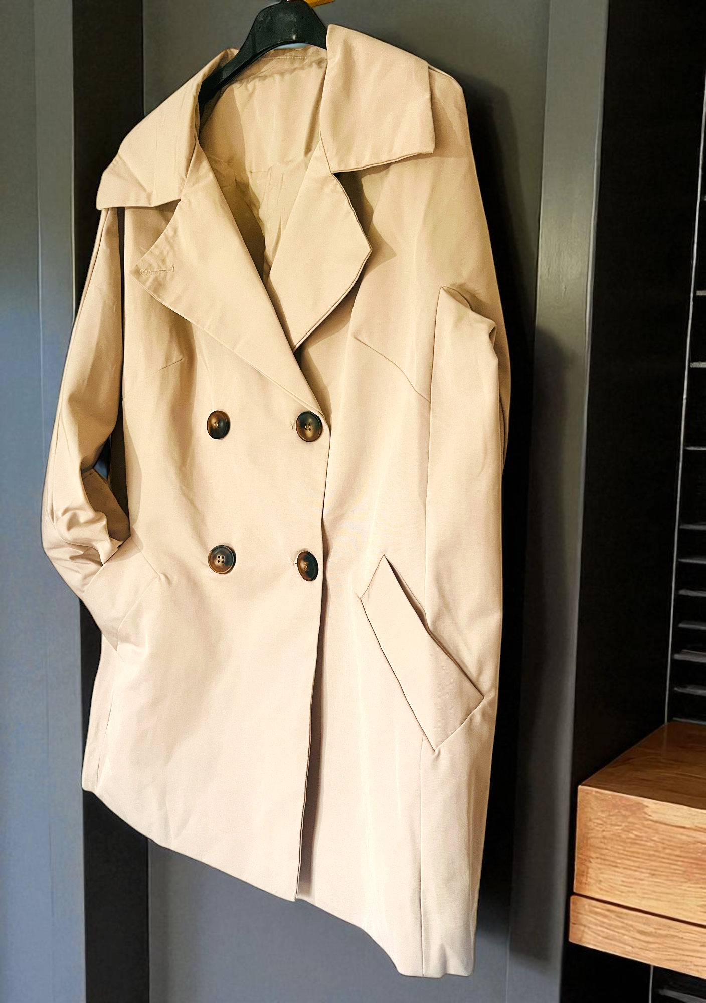 Gabardina Oversize Beige